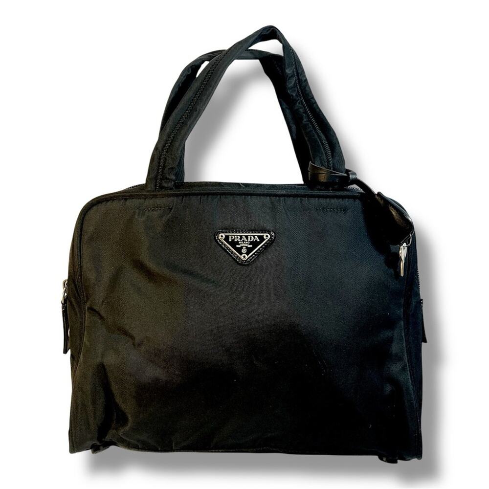 PRADA Black Nylon Tote Bag with Lock & Key NWOT